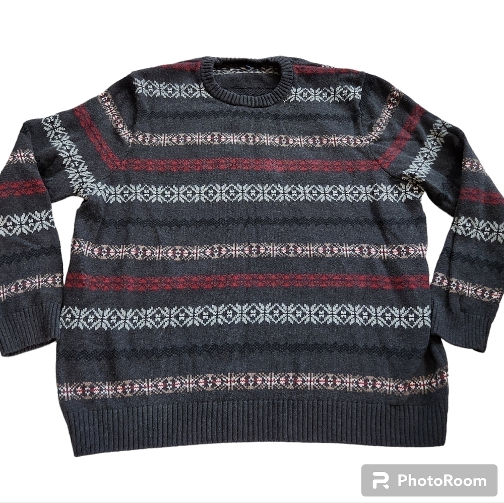 Striped Crewneck Grandpa Sweater sz XXL